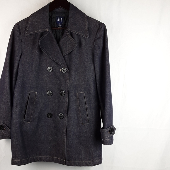 denim pea coat